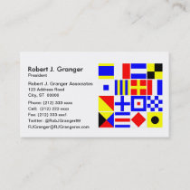 Colorful Nautical Signal Flags Pattern Business Card