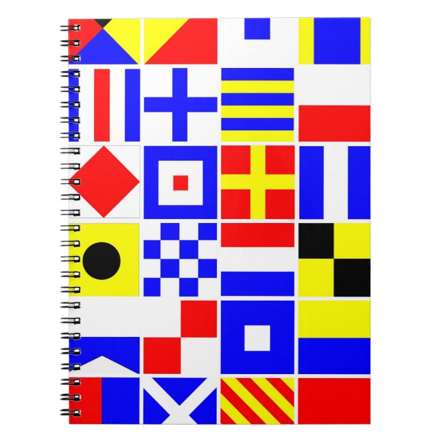Colorful Nautical Signal Flags Pattern Notebook (Front)