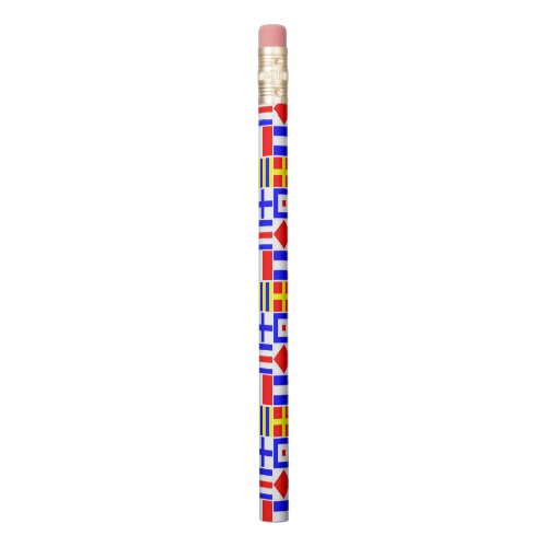 Colorful Nautical Signal Flags Pattern Pencil