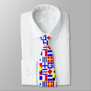 Colorful Nautical Signal Flags Pattern Tie