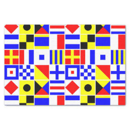 Colorful Nautical Signal Flags Pattern Tissue Paper