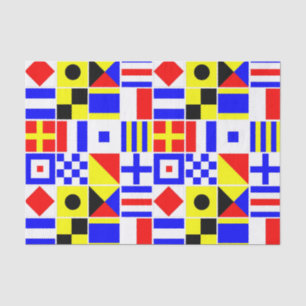 Colorful Nautical Signal Flags Pattern Tissue Paper