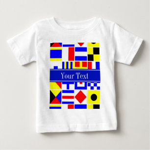 Colorful Nautical Signal Flags Royal Name Monogram Baby T-Shirt