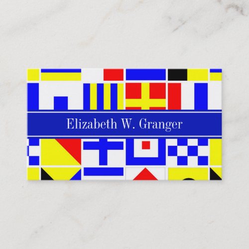 Colorful Nautical Signal Flags Royal Name Monogram Business Card