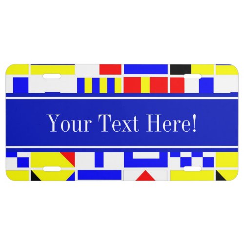 Colorful Nautical Signal Flags Royal Name Monogram License Plate