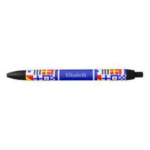 Colorful Nautical Signal Flags Royal Name Monogram Pen