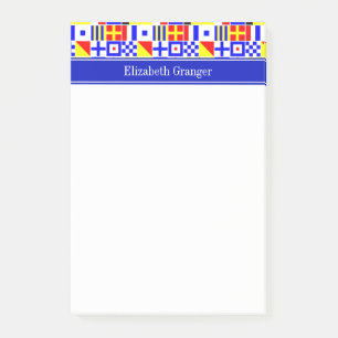 Colorful Nautical Signal Flags Royal Name Monogram Post-it Notes