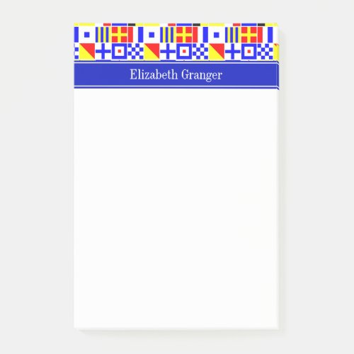 Colorful Nautical Signal Flags Royal Name Monogram Post_it Notes