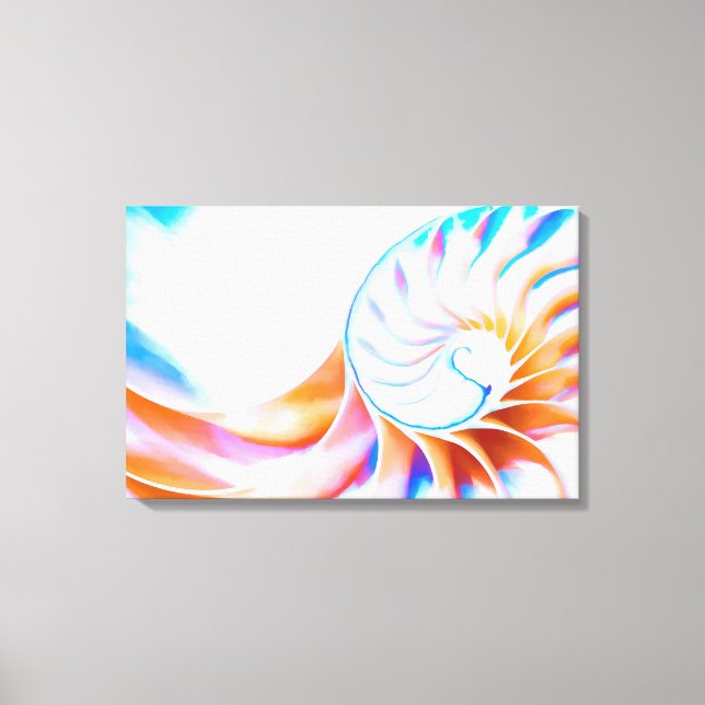 Colorful Nautilus Canvas Print (Front)