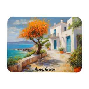 Colorful Naxos Greece Oil Paint Magnet