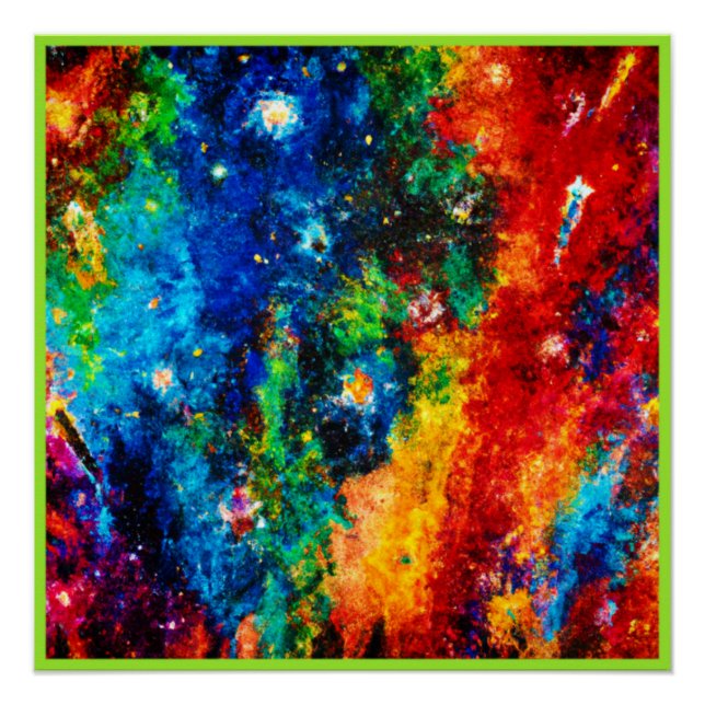 Colorful Nebula and Stars art Poster (Front)