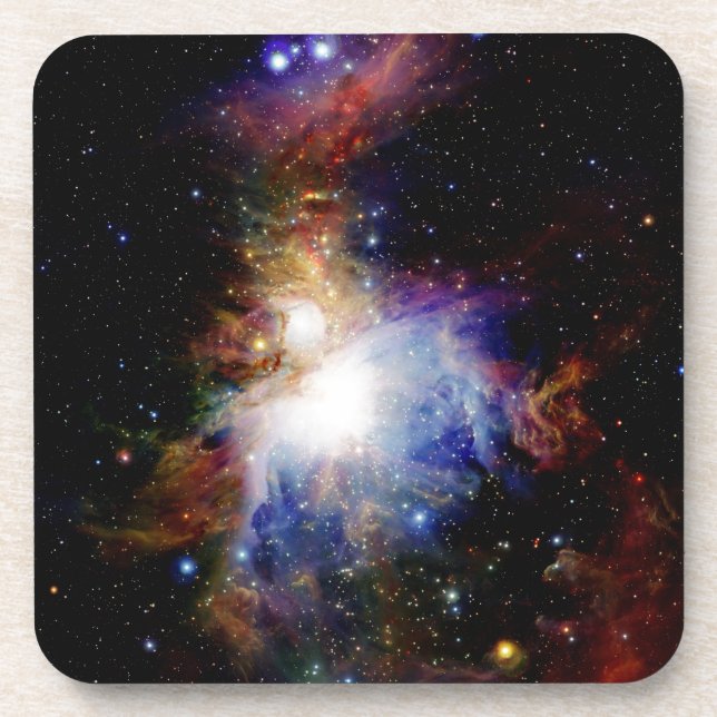 Colorful Nebula Beverage Coaster (Front)