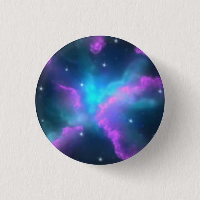 Colorful Nebula Cloud Background Button (Front)