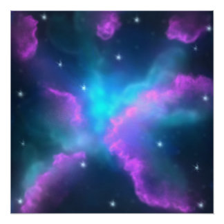 Colorful Nebula Cloud Background Poster