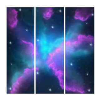 Colorful Nebula Cloud Background Triptych