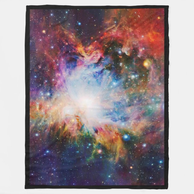Colorful Nebula Fleece Blanket (Front)