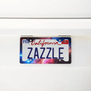 Colorful Nebula Galaxy Space Stars Cosmic Universe License Plate Frame