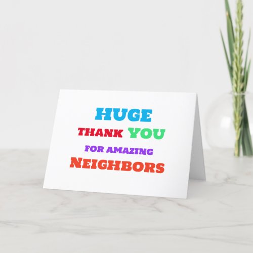 Colorful Neighbor Folded Thank You Card