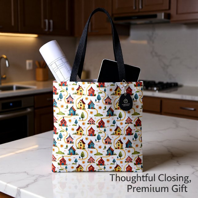 Colorful Neighborhood Houses Realtor Tote Bag (Creator Uploaded)