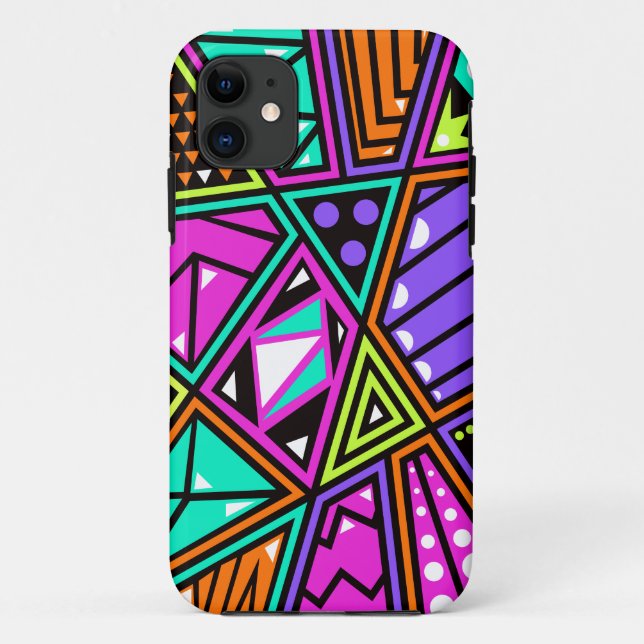 colorful neon abstract phone case (Back)