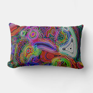 Colorful Neon Abstract Rainbow  Lumbar Pillow