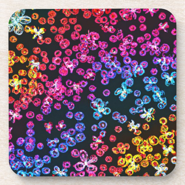 Colorful Neon Art Design, Buy Now Beverage Coaster (Front)