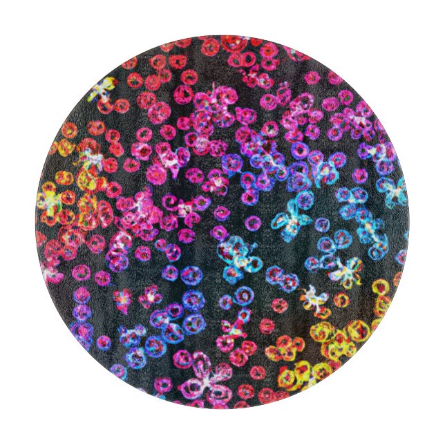 Colorful Neon Art Design, Buy Now Cutting Board (Front)