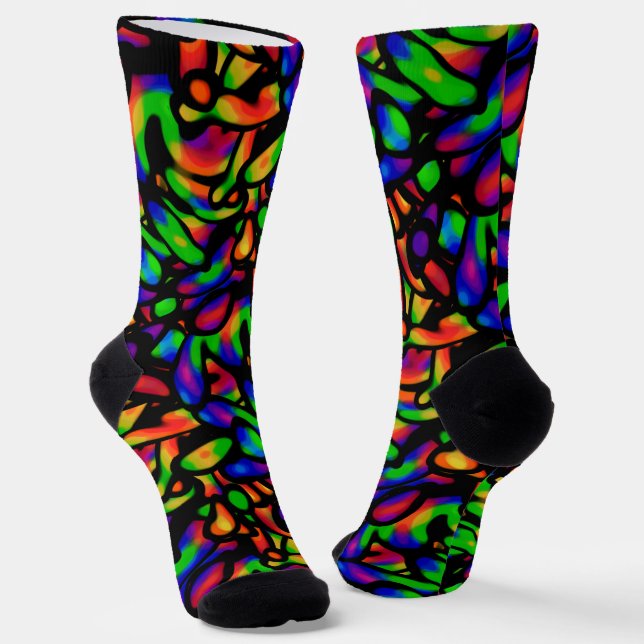 Colorful! Neon Art Socks (Angled)