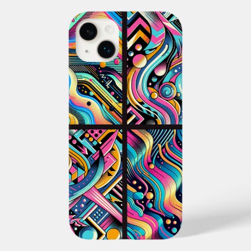 Colorful Neon Bright Abstract 90s Pattern Print Case_Mate iPhone 14 Plus Case