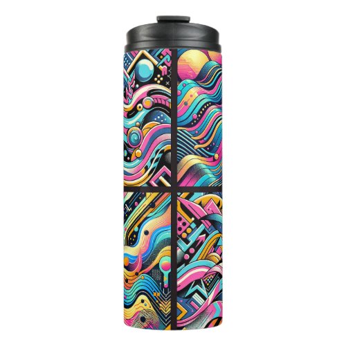 Colorful Neon Bright Abstract 90s Pattern Print Thermal Tumbler