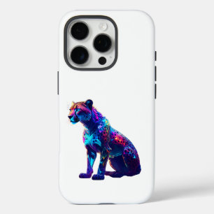 Colorful Neon Cheetah Art – Glowing Wild Cat iPhone 16 Pro Case
