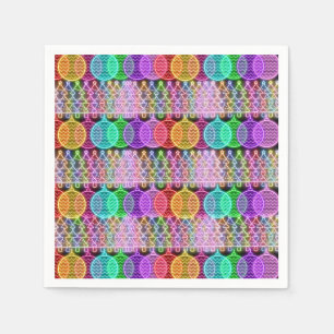Colorful Neon Christmas Lights Napkins