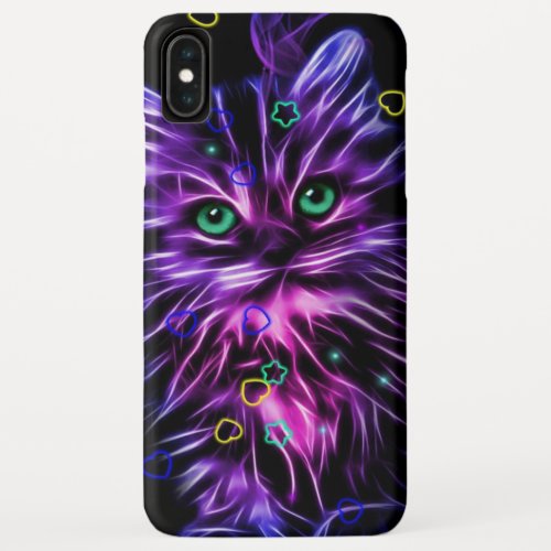 colorful neon cute cat iPhone XS max case