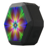 Colorful Neon Daisy Black Bluetooth Speaker (Left)