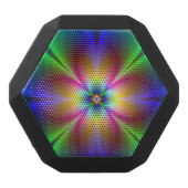 Colorful Neon Daisy Black Bluetooth Speaker (Front)