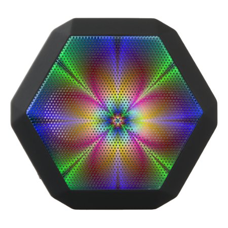 Colorful Neon Daisy Black Bluetooth Speaker