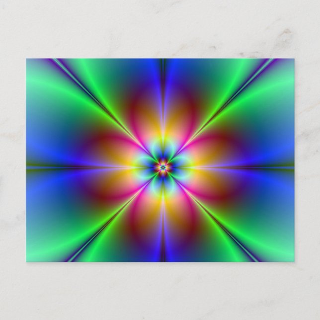 Colorful Neon Daisy Postcard (Front)