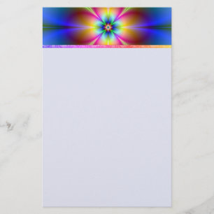 Colorful Neon Daisy Stationery