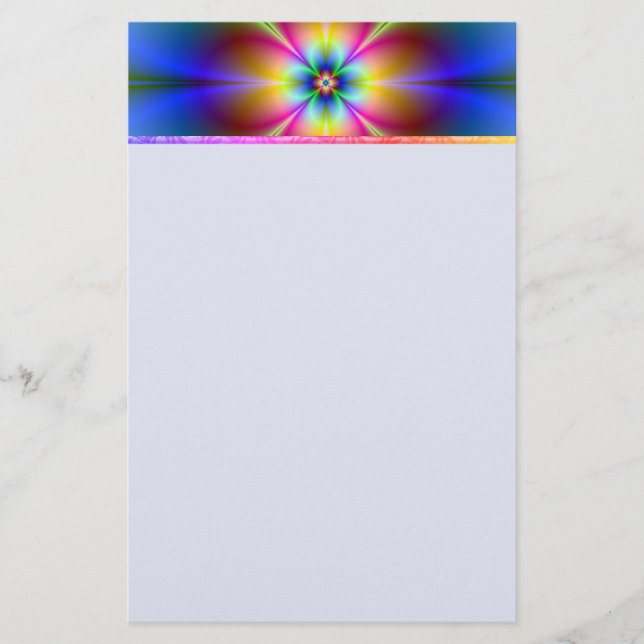 Colorful Neon Daisy Stationery (Front)