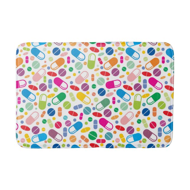 Colorful Neon Drug Pattern Bath Mat (Front)