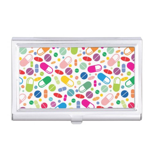 Colorful Neon Drug Pattern Business Card Case
