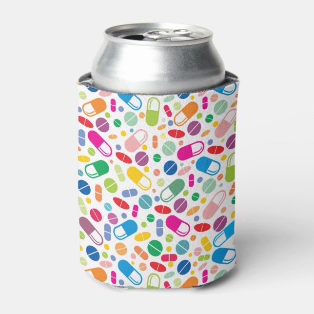 Colorful Neon Drug Pattern Can Cooler (Can Front)