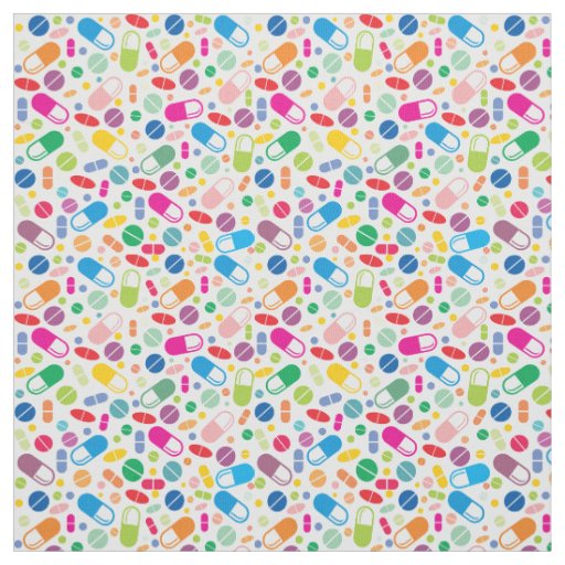 Colorful Neon Drug Pattern Fabric