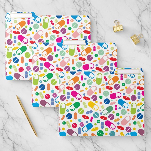 Colorful Neon Drug Pattern File Folder (Set)