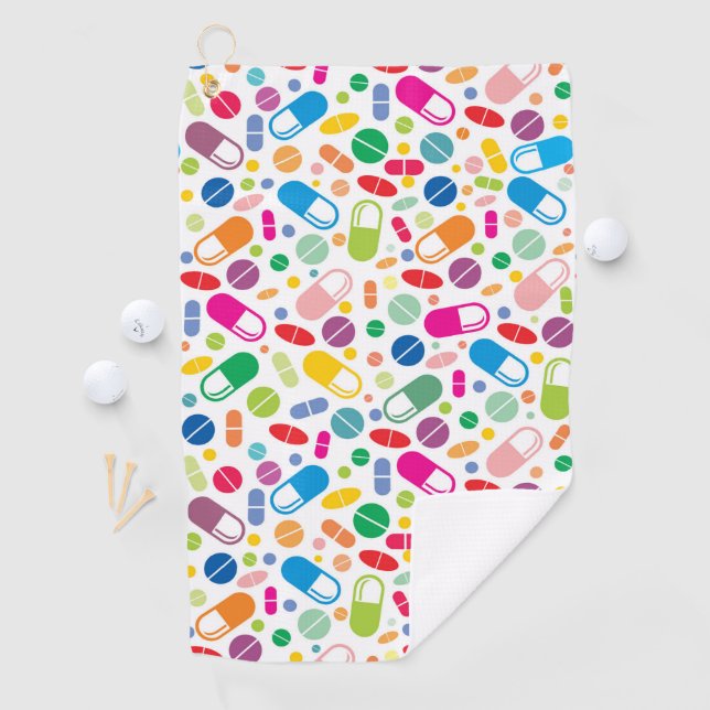 Colorful Neon Drug Pattern Golf Towel (InSitu)