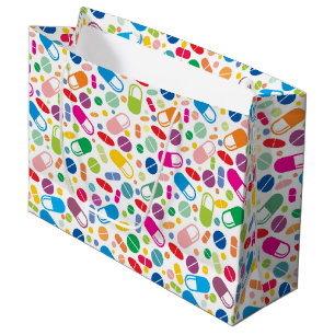 Colorful Neon Drug Pattern Large Gift Bag