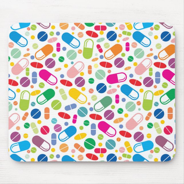 Colorful Neon Drug Pattern Mouse Pad (Front)
