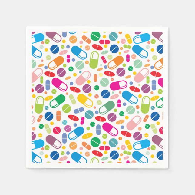 Colorful Neon Drug Pattern Napkins (Front)