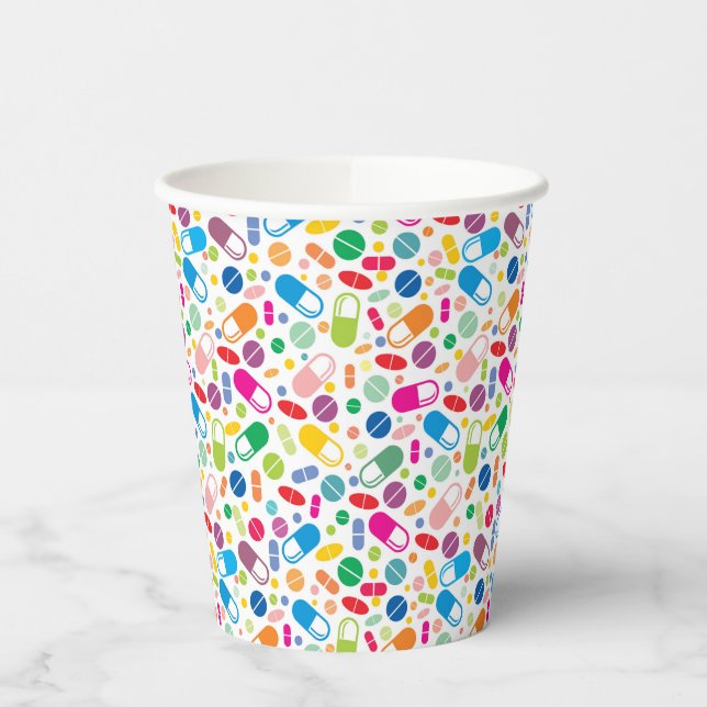 Colorful Neon Drug Pattern Paper Cups (Left)