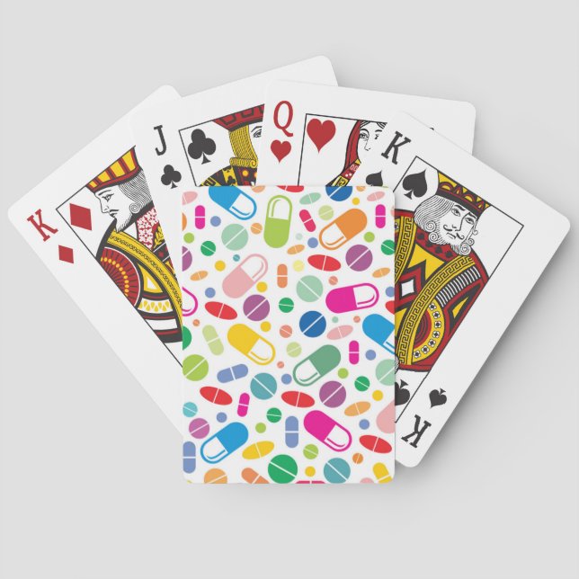Colorful Neon Drug Pattern Poker Cards (Back)